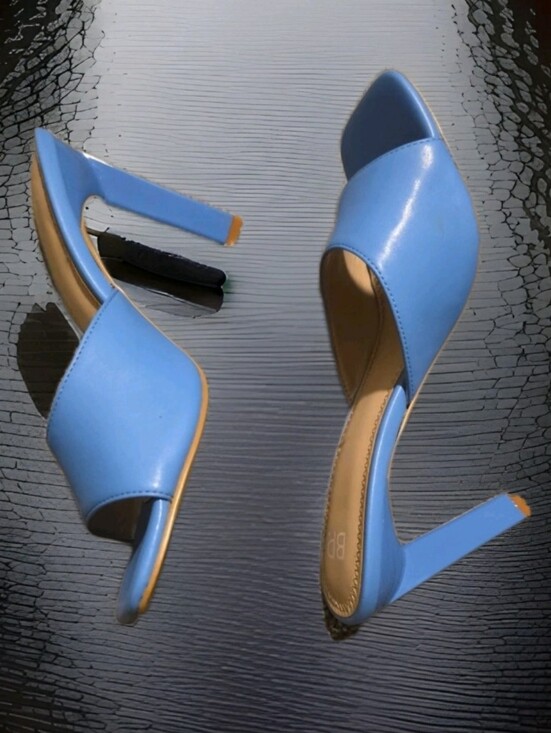 BP Nordstorm Shoes - BP for/by Nordstorm Mirra Blue Block Heel  Square Toe slip on  Heels Sz 7m